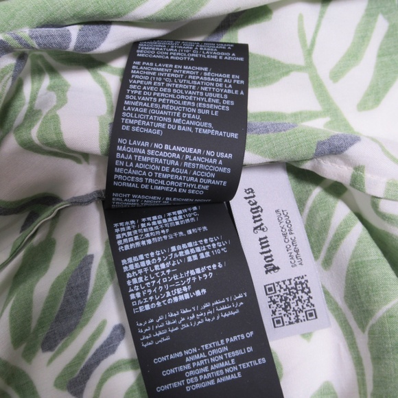 Palm Angels Women's Hibiscus Bowling Shirt Over Green White Size S Super Relaxed - Picture 10 of 12